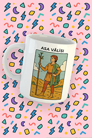 Kartura Koleksiyonu – Tarot Asa Vâlisi Kartı Özel Tasarım Kupa Bardak
