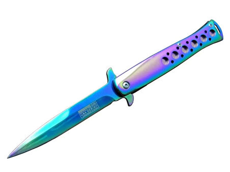 Tac-force Tac Force Ti-lite 1111 Gk Gökkuşağı Kamp / Av Çakısı 23cm- Yarı Otomatik, Kemerlikli, Metal Desenli Sap