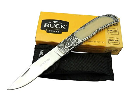 Knives Bk-009wy Kamp Çakı 23 Cm - Sedef Ampamp Metal Saplı, Kılıflı, Kutulu