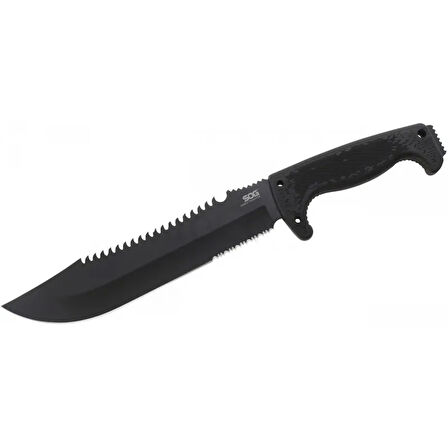 F03t Kamp Tırtıklı Testereli Outdoor Pala / Bıçak 39 Cm - Kauçuk Saplı