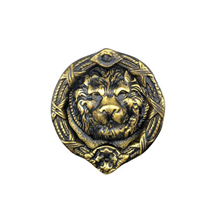 Antika Tarz Dekoratif Pirinç  Kapı Tokmağı, Taktak - 185 Mm, Antik