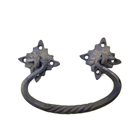 Antika Tarz Dekoratif Pirinç Kazan Kulbu - 90x130 Mm, Oksit