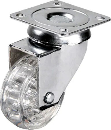 301 - 50x20 Mm Şeffaf Makaralı Tablalı Teker