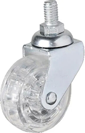 326 - 50x20 Mm Şeffaf Makaralı Vidalı Teker 4 Adet