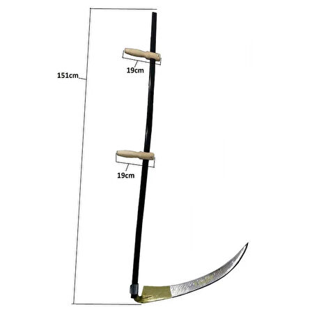 Komple Tırpan - Metal Saplı 6 Parça Set - Ahşap Elcik 70 Cm