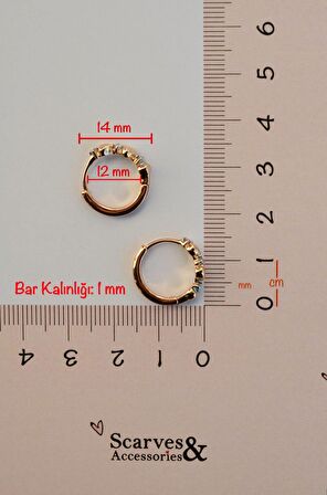 Sıralı Mini Kalpli Halka Küpe İnce