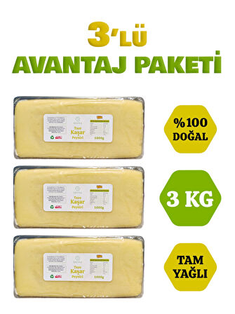 3 Adet 1 Kg Taze Kaşar Peyniri 3’lü Avantaj Paketi 3 KG