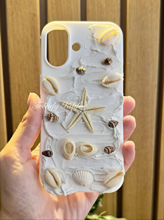 iPhone (16) uyumlu 3D Deniz Yıldızı Desenli Kılıf