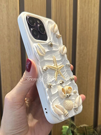 iPhone (16 PRO MAX) uyumlu 3D Deniz Yıldızı Desenli Kılıf