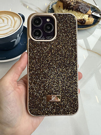 iPhone (15 Pro Max) uyumlu Lüks Taşlı Kılıf
