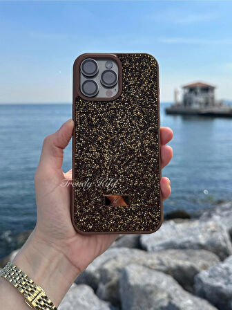 iPhone (16 Pro) uyumlu Lüks Taşlı Kılıf