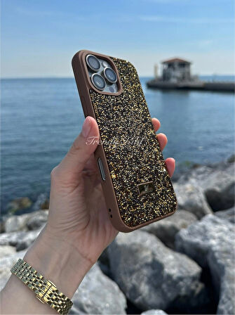 iPhone (16 Pro) uyumlu Lüks Taşlı Kılıf