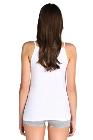 Kadın Beyaz Büyük Beden Ribana Ip Askılı Güpürlü Atlet 6'lı Ekonomik Paket 0139