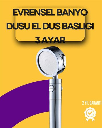 Sağlam Metal Hortum Bağlantılı, 360° Hareketli Duş Başlığı