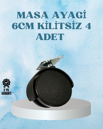 6 cm Kilitsiz Masa Ayağı Tekerleği 4’lü Set Çok Amaçlı