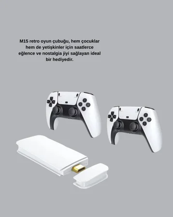 2 Kablosuz Kollu HDMI Uyumlu M15 Oyun Konsolu