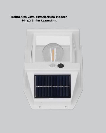 Güneş Enerjili Dış Mekan Sensörlü Duvar Lambası İp65 Su Geçirmez