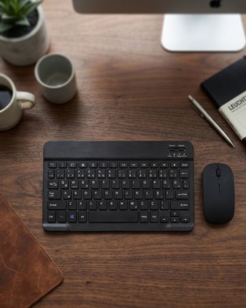 Kablosuz Bluetooth Klavye Mouse Seti Wireless Sessiz İnce Tasarım Çoklu Uyumlu
