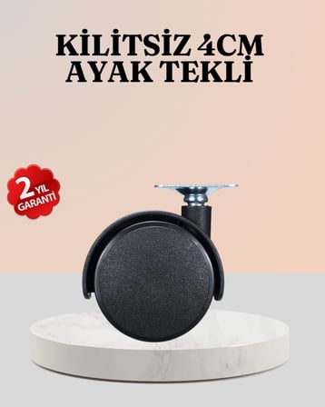 4 cm Kilitsiz Mobilya Ayağı Tekli Kolay Dönen Masa ve Sehpa Ayağı