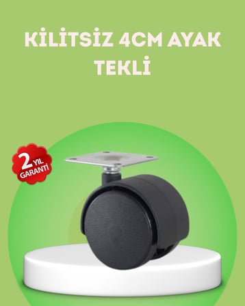 4 cm Kilitsiz Mobilya Ayağı Tekli Kolay Dönen Masa ve Sehpa Ayağı