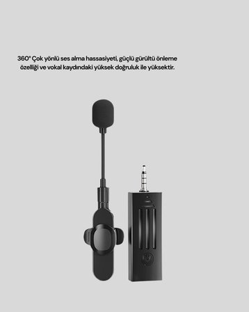 Bluetooth 5.2 Destekli Gürültü Önleyici Kablosuz Mikrofon