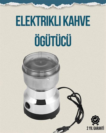 Paslanmaz Çelik Elektrikli Kahve Değirmeni | Sessiz, Hızlı, Çok Amaçlı Öğütücü (200W)