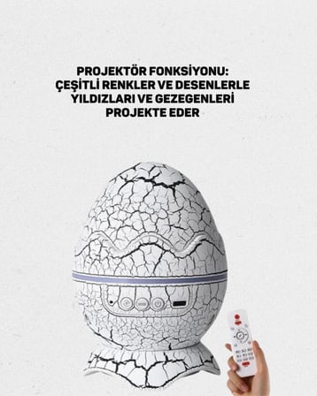 Dinozor Yumurtası Tasarımlı Gece Lambası – Müzik ve Işık Senkronizasyonlu