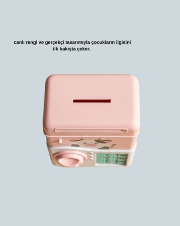 ATM Tasarımlı Pembe Işıklı Sesli Çocuk Kumbarası