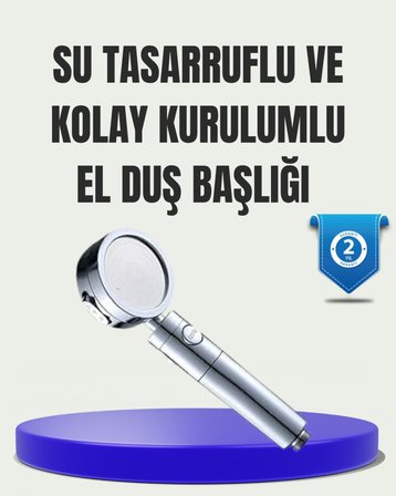 Yüksek Basınçlı 3 Fonksiyonlu Duş Başlığı
