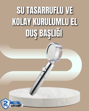 Yüksek Basınçlı 3 Fonksiyonlu Duş Başlığı