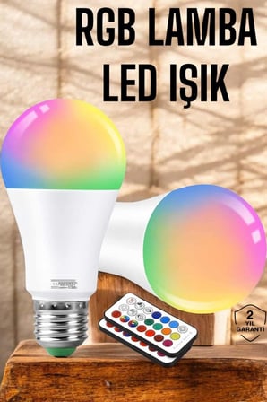 rgb led lamba led işık ampul renk değiştirebilen 100 watt