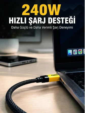 240W 3'Ü 1 ARADA HIZLI ŞARJ KABLOSU