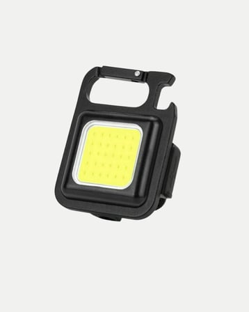 Şarjlı COB LED Anahtarlık Fener – 4 Modlu, Manyetik ve Katlanabilir Standlı