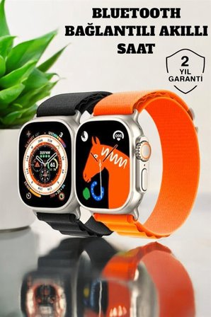 Bluetooth Bağlantılı 49MM Dokunmatik Akıllı Saat Sağlık ve Spor Takip Özellikli