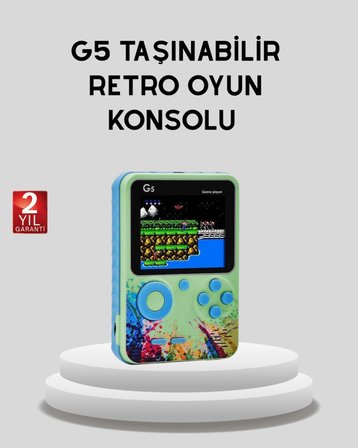 G5 Taşınabilir Retro Game Box 500 Oyunlu Şarjlı Mini Oyun Konsolu