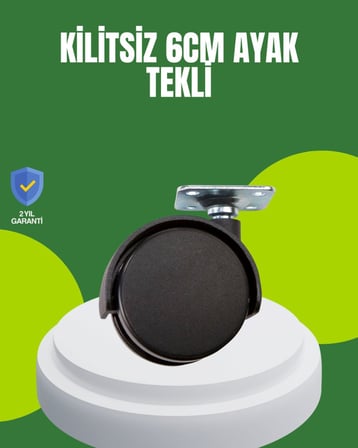 6 cm Kilitsiz Masa Ayağı Tekli Döner Tekerlek