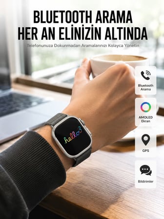 Yeni Nesil 3 Kordonlu Kol Saati 49 MM Amoled Ekran Akıllı Saat