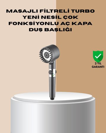 Filtreli Masaj Özellikli Duş Başlığı Aç Kapa Tuşlu