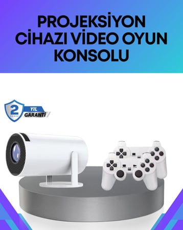 Kablosuz Mini Projeksiyon Cihazı Oyun ve Film İçin Taşınabilir Ev Sineması