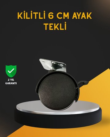 Kilitli 6 cm Masa Ayağı Tekli Döner Tekerlek