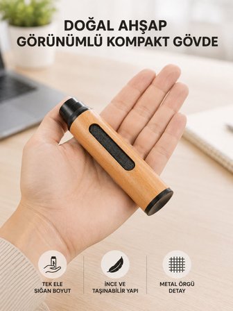 Mini Taşınabilir Küllük 3 Farklı Uç Seçenekli Ahşap Görünümlü Pratik Kullanım