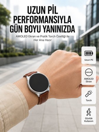 10 Gün Şarj Dayanımı Sunan AMOLED Ekran Akıllı Saat Yeni Nesil