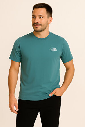 TREND KAPINDA THE NORTH FACE PAMUK PENYE BİSİKLET YAKA T-SHİRT ÇAĞLA YEŞİLİ