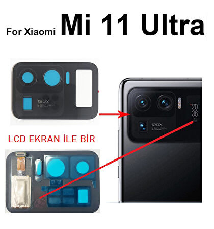 Xiaomi Mİ 11 ULTRA Kamera Camı Lens + ARKA LCD EKRANLI