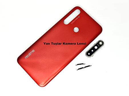 Oppo Realme 5İ Kasa Arka Pil Batarya Kapağı KIRMIZI