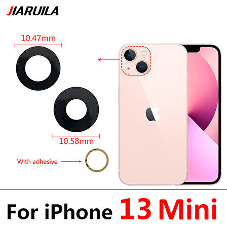iPhone 13 MİNİ 2 Lİ Arka Kamera Camı Lens Yapışkanlı