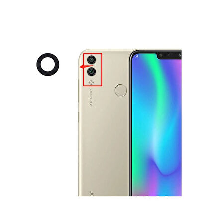 Tkgz Honor 8C Arka Kamera Camı Lens Yapışkanlı