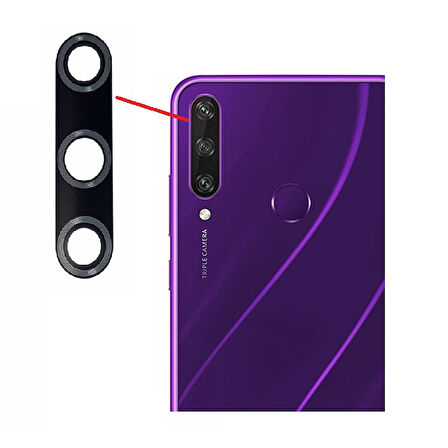 Tkgz Huawei Uyumlu Y6P Arka Kamera Camı Lens Yapışkanlı