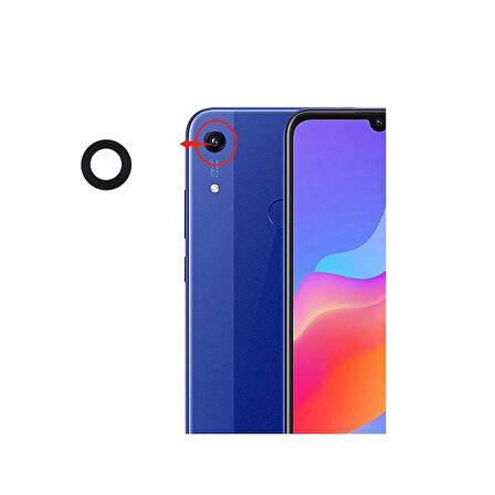 Tkgz Honor 8A Arka Kamera Camı Lens Yapışkanlı