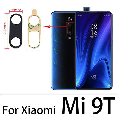 Xiaomi Mİ 9T Arka Kamera Camı Lens Yapışkanlı
